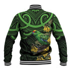 New Zealand Parakeet Bird Baseball Jacket Maori Kakariki Kowhai Maori Pattern