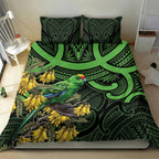 New Zealand Parakeet Bird Bedding Set Maori Kakariki Kowhai Maori Pattern