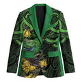 New Zealand Parakeet Bird Blazer Maori Kakariki Kowhai Maori Pattern
