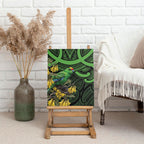 New Zealand Parakeet Bird Canvas Wall Art Maori Kakariki Kowhai Maori Pattern