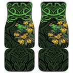 New Zealand Parakeet Bird Car Mats Maori Kakariki Kowhai Maori Pattern