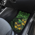 New Zealand Parakeet Bird Car Mats Maori Kakariki Kowhai Maori Pattern