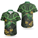 New Zealand Parakeet Bird Couples Matching Off Shoulder Maxi Dress and Hawaiian Shirt Maori Kakariki Kowhai Maori Pattern