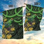 New Zealand Parakeet Bird Garden Flag Maori Kakariki Kowhai Maori Pattern