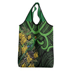 New Zealand Parakeet Bird Grocery Bag Maori Kakariki Kowhai Maori Pattern