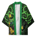 New Zealand Parakeet Bird Kimono Maori Kakariki Kowhai Maori Pattern