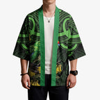 New Zealand Parakeet Bird Kimono Maori Kakariki Kowhai Maori Pattern