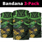 New Zealand Parakeet Bird Neck Gaiter Maori Kakariki Kowhai Maori Pattern