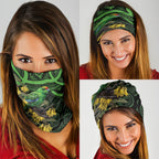 New Zealand Parakeet Bird Neck Gaiter Maori Kakariki Kowhai Maori Pattern