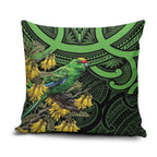 New Zealand Parakeet Bird Pillow Cover Maori Kakariki Kowhai Maori Pattern