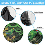 New Zealand Parakeet Bird Spare Tire Cover Maori Kakariki Kowhai Maori Pattern