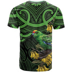 New Zealand Parakeet Bird T Shirt Maori Kakariki Kowhai Maori Pattern