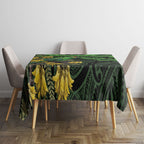 New Zealand Parakeet Bird Tablecloth Maori Kakariki Kowhai Maori Pattern