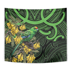 New Zealand Parakeet Bird Tapestry Maori Kakariki Kowhai Maori Pattern