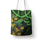 New Zealand Parakeet Bird Tote Bag Maori Kakariki Kowhai Maori Pattern