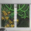New Zealand Parakeet Bird Window Curtain Maori Kakariki Kowhai Maori Pattern