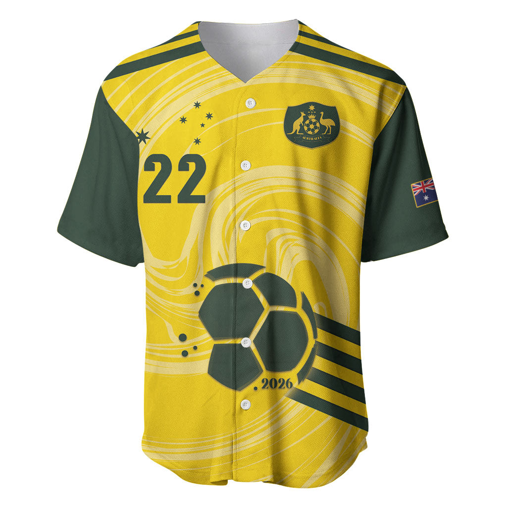 Australia Socceroos 2026 Custom Baseball Jersey Golden Sporty Style