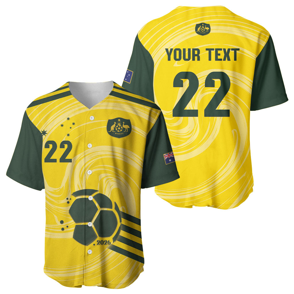 Australia Socceroos 2026 Custom Baseball Jersey Golden Sporty Style