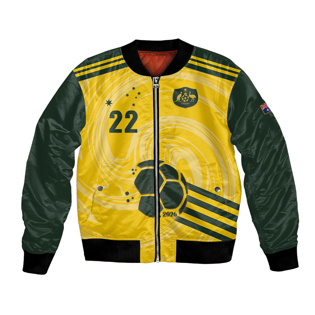 Australia Socceroos 2026 Custom Bomber Jacket Golden Sporty Style