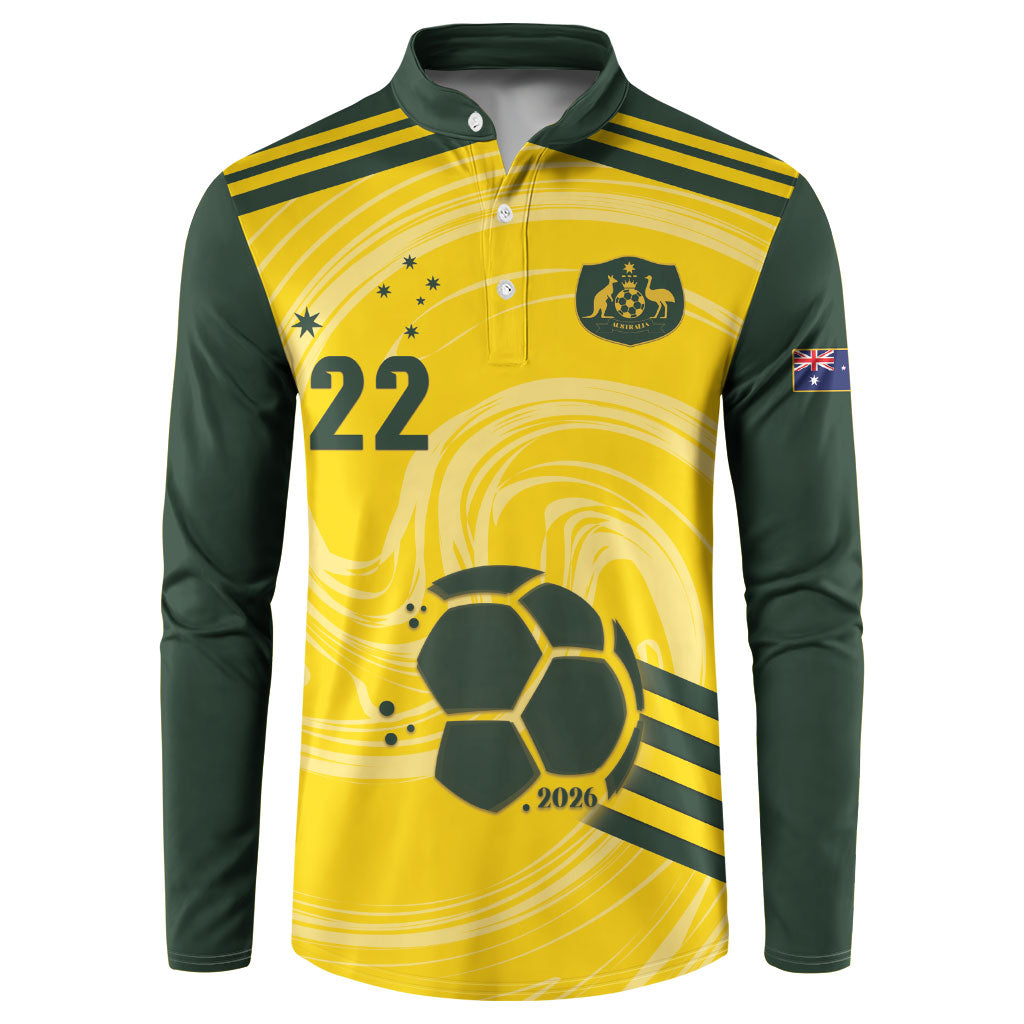 Australia Socceroos 2026 Custom Button Sweatshirt Golden Sporty Style