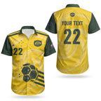 Australia Socceroos 2026 Custom Couples Matching Mermaid Dress and Hawaiian Shirt Golden Sporty Style