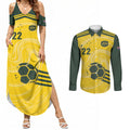 Australia Socceroos 2026 Custom Couples Matching Summer Maxi Dress and Long Sleeve Button Shirt Golden Sporty Style