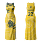 Australia Socceroos 2026 Custom Couples Matching Tank Maxi Dress and Long Sleeve Button Shirt Golden Sporty Style
