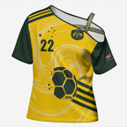 Australia Socceroos 2026 Custom Cross Shoulder Shirt Golden Sporty Style