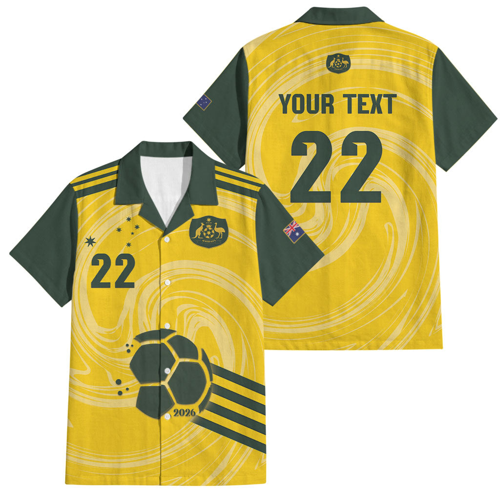 Australia Socceroos 2026 Custom Family Matching Mermaid Dress and Hawaiian Shirt Golden Sporty Style