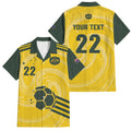 Australia Socceroos 2026 Custom Family Matching Off Shoulder Maxi Dress and Hawaiian Shirt Golden Sporty Style
