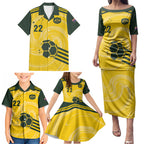 Australia Socceroos 2026 Custom Family Matching Puletasi and Hawaiian Shirt Golden Sporty Style