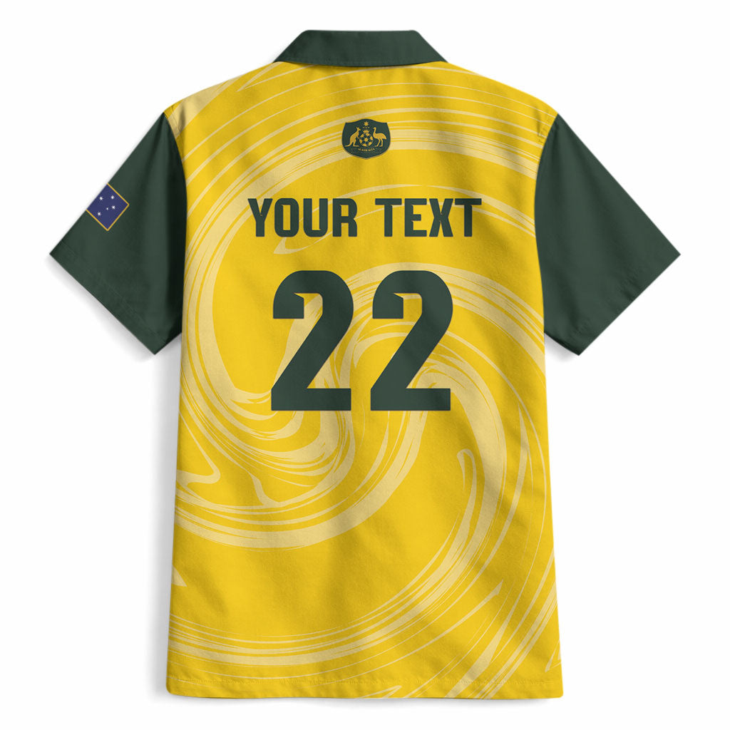 Australia Socceroos 2026 Custom Hawaiian Shirt Golden Sporty Style