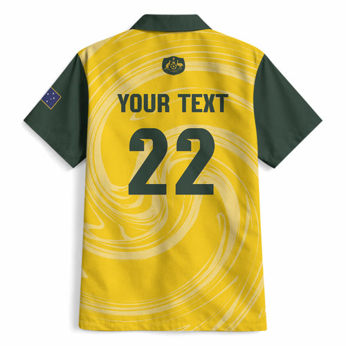 Australia Socceroos 2026 Custom Hawaiian Shirt Golden Sporty Style