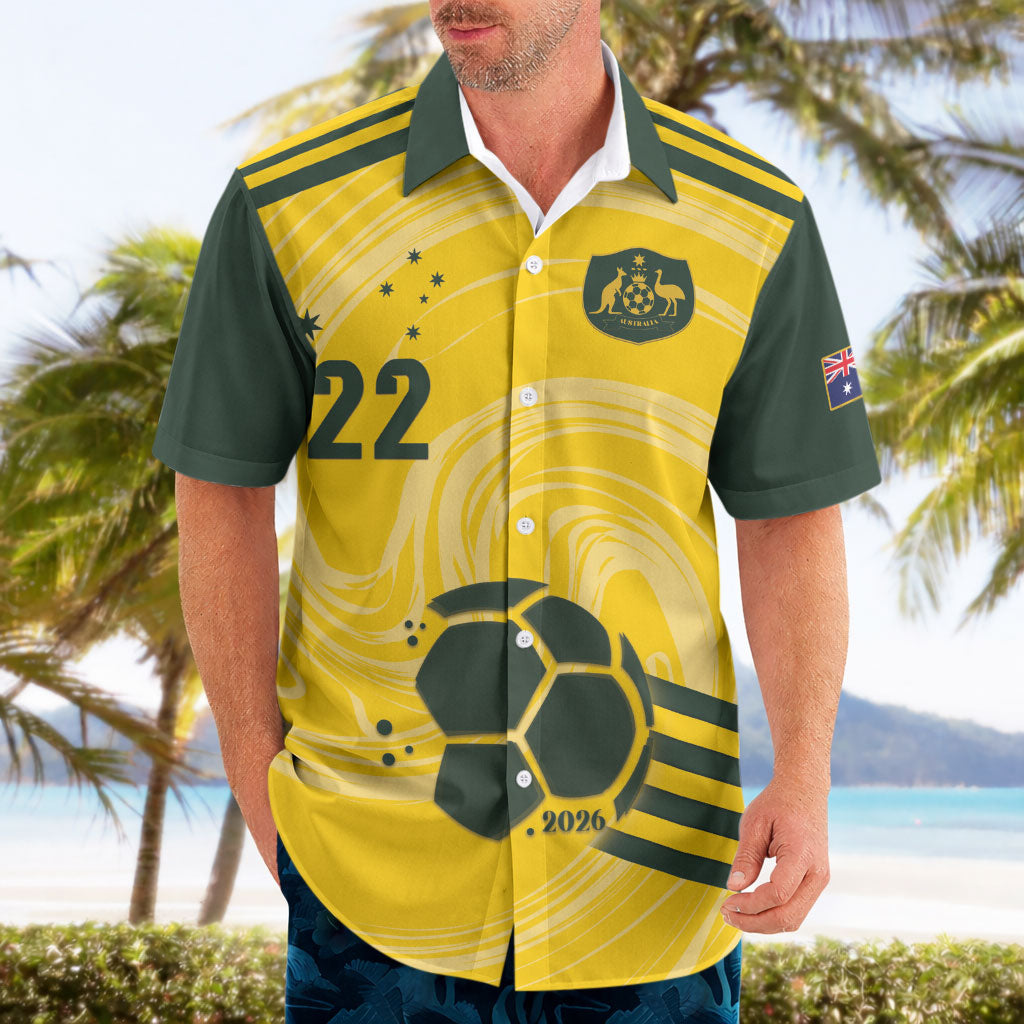 Australia Socceroos 2026 Custom Hawaiian Shirt Golden Sporty Style