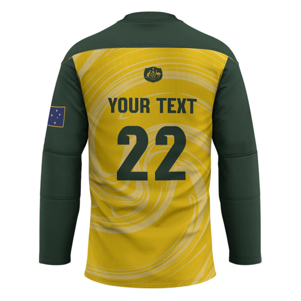 Australia Socceroos 2026 Custom Hockey Jersey Golden Sporty Style