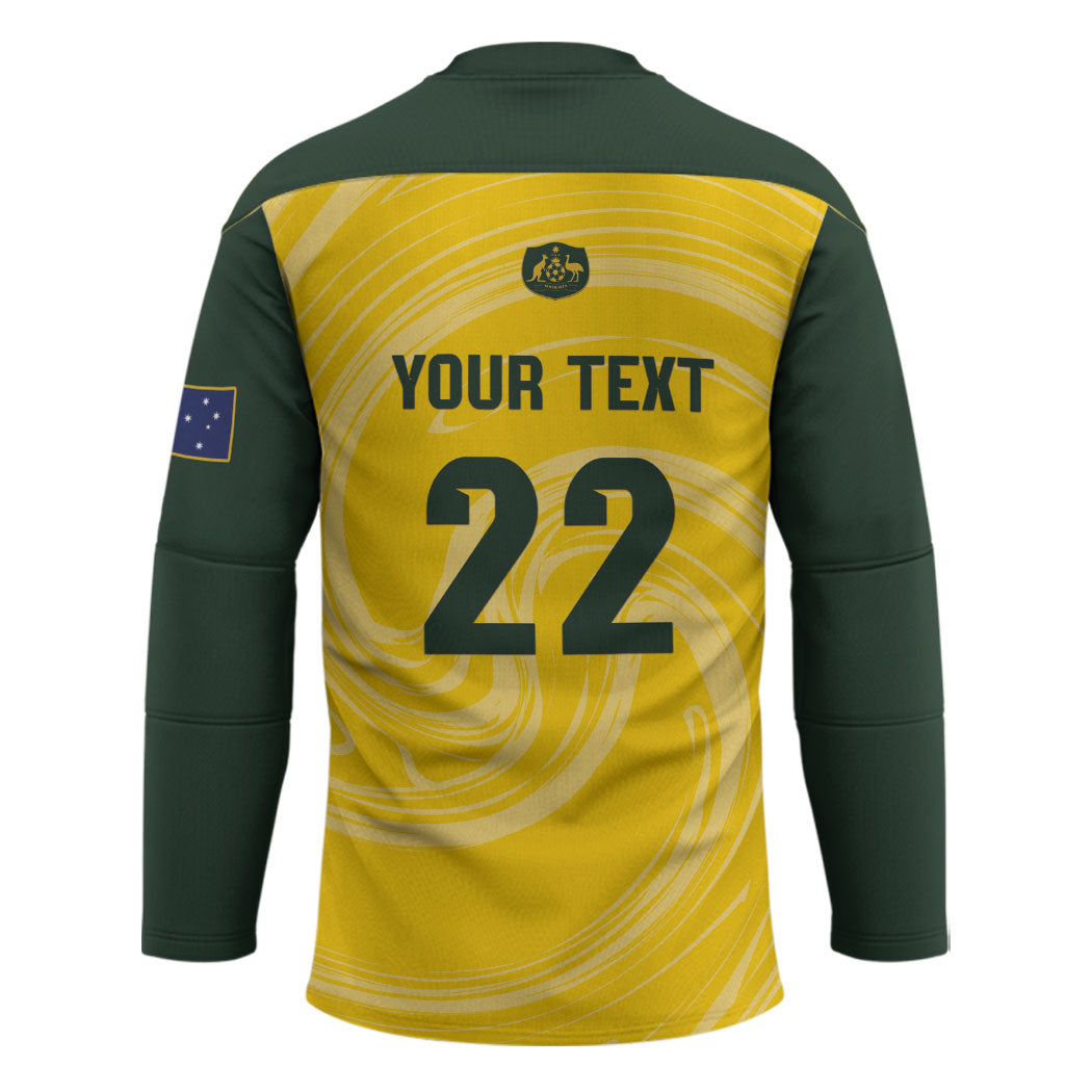 Australia Socceroos 2026 Custom Hockey Jersey Golden Sporty Style