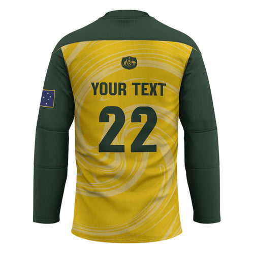 Australia Socceroos 2026 Custom Hockey Jersey Golden Sporty Style