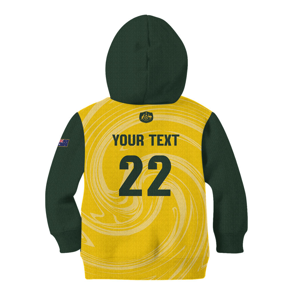 Australia Socceroos 2026 Custom Kid Hoodie Golden Sporty Style
