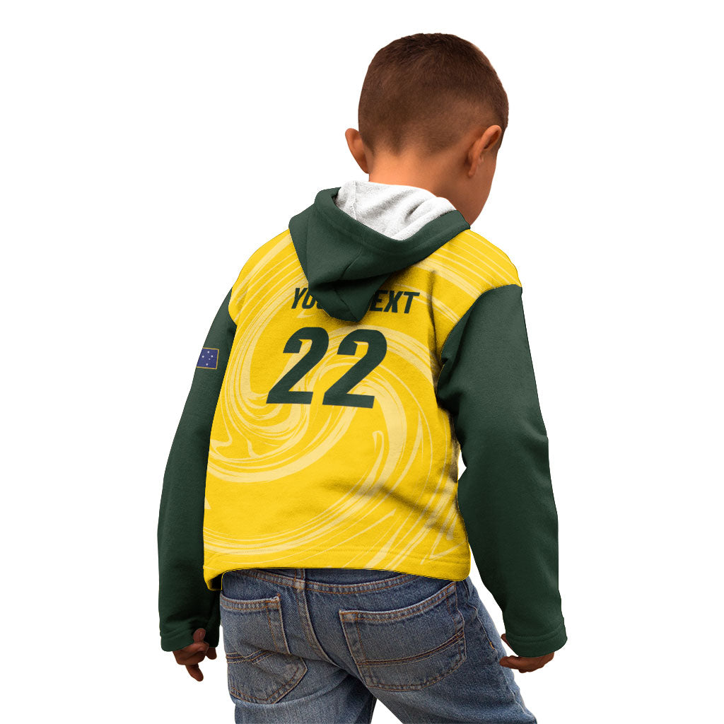 Australia Socceroos 2026 Custom Kid Hoodie Golden Sporty Style