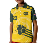 Australia Socceroos 2026 Custom Kid Polo Shirt Golden Sporty Style