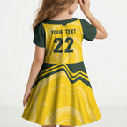 Australia Socceroos 2026 Custom Kid Short Sleeve Dress Golden Sporty Style