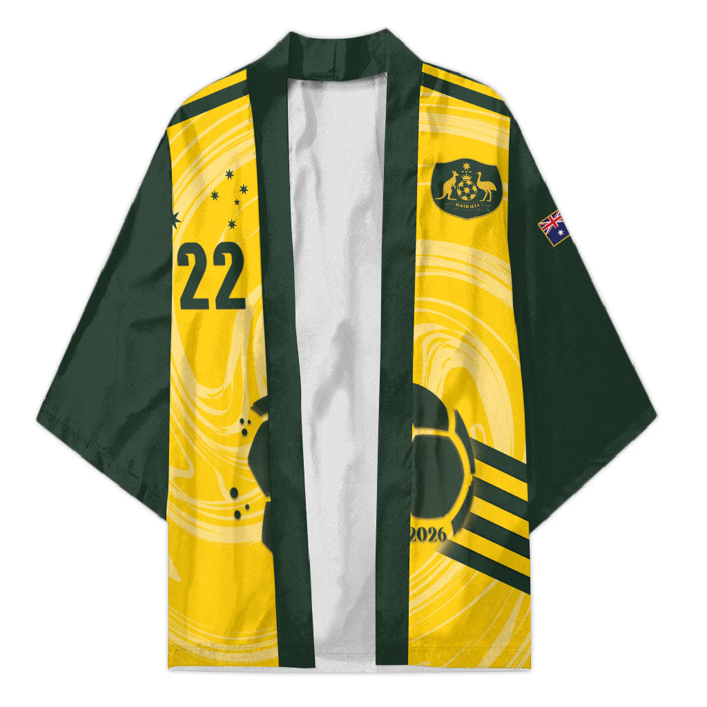 Australia Socceroos 2026 Custom Kimono Golden Sporty Style