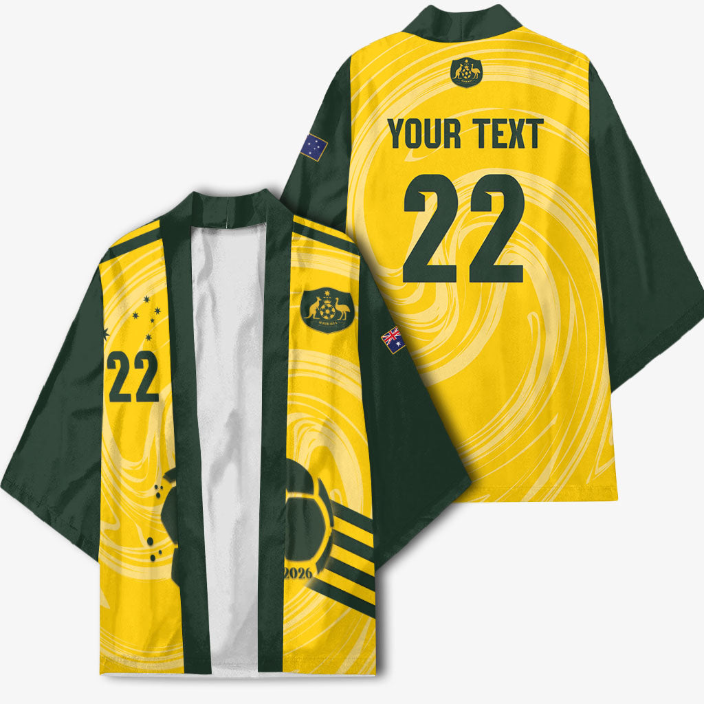 Australia Socceroos 2026 Custom Kimono Golden Sporty Style