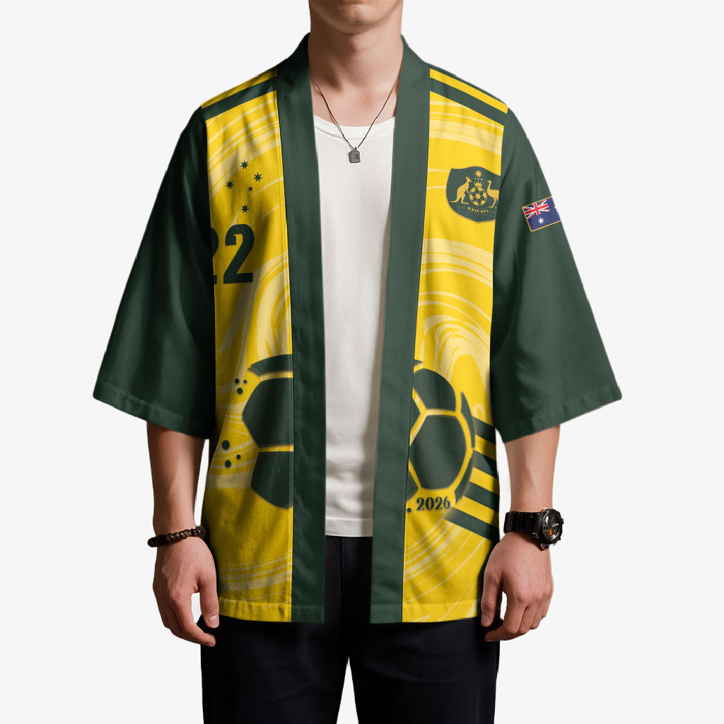 Australia Socceroos 2026 Custom Kimono Golden Sporty Style