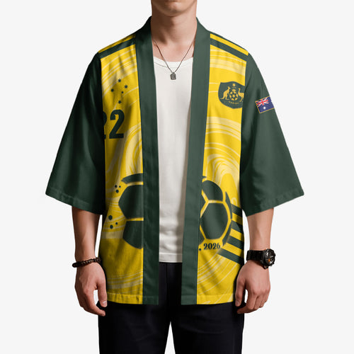Australia Socceroos 2026 Custom Kimono Golden Sporty Style