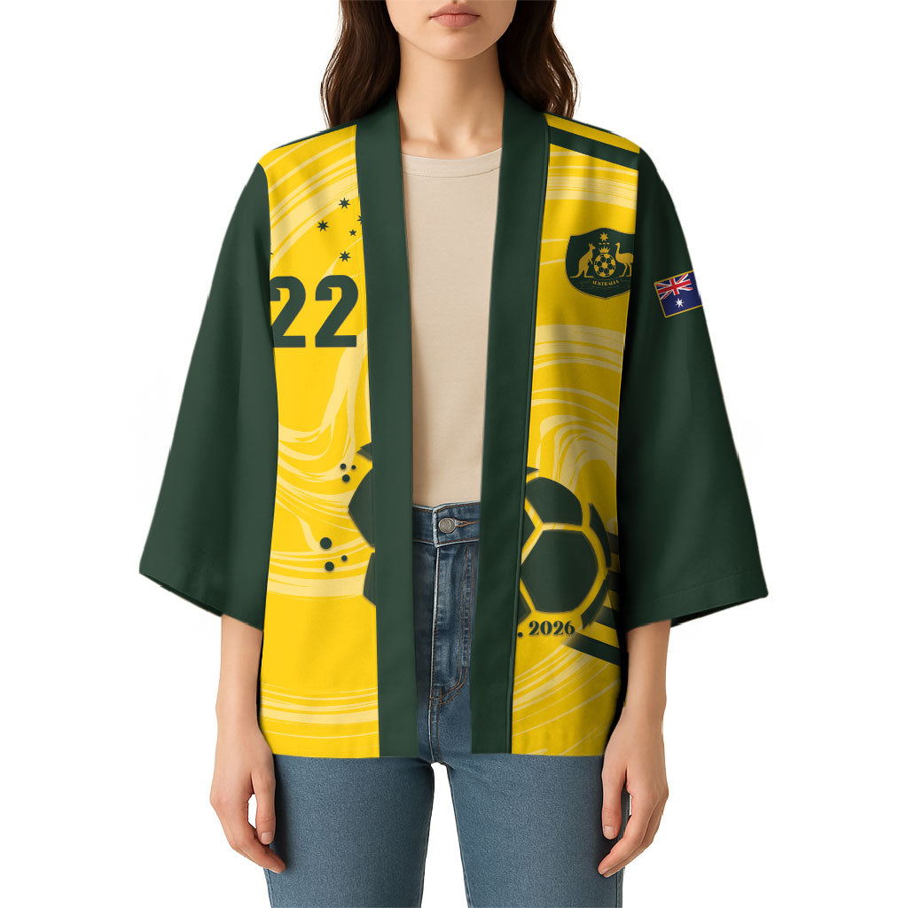 Australia Socceroos 2026 Custom Kimono Golden Sporty Style