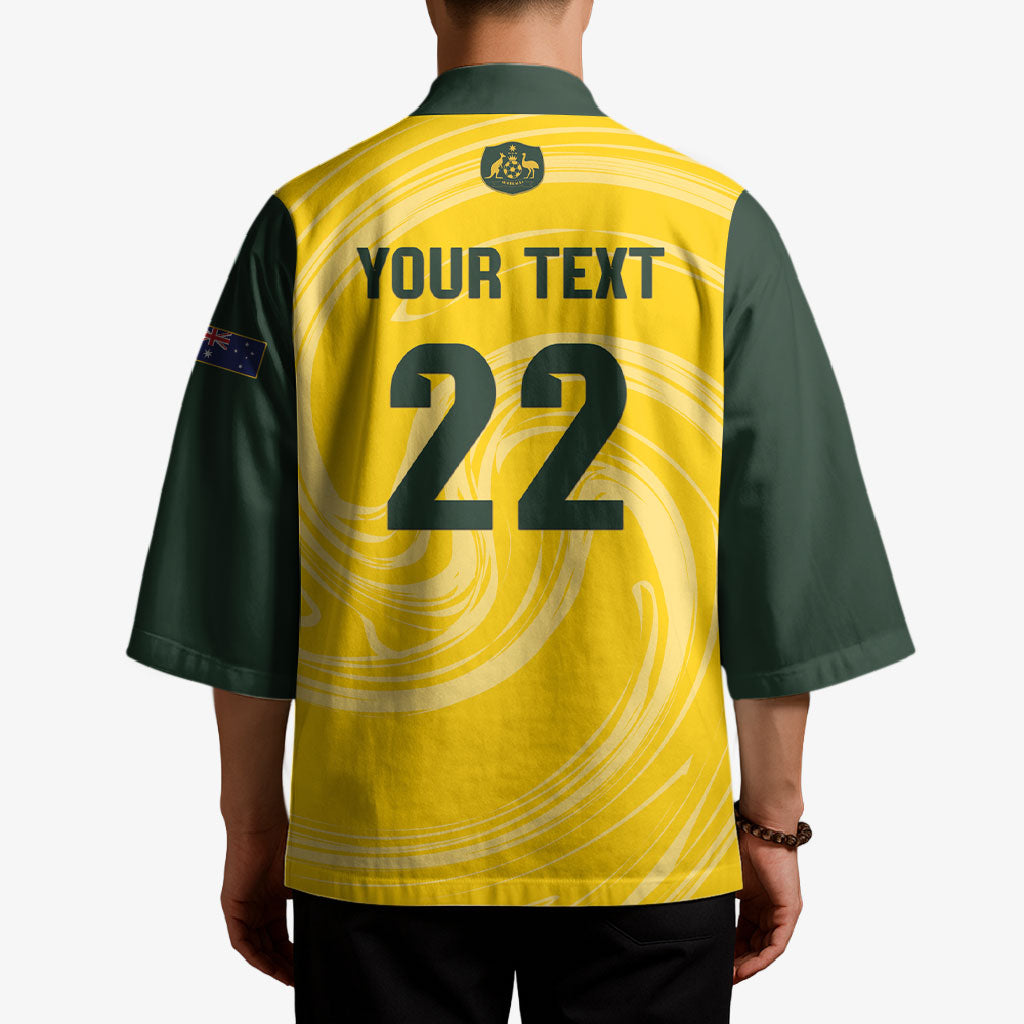 Australia Socceroos 2026 Custom Kimono Golden Sporty Style