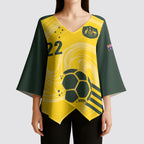 Australia Socceroos 2026 Custom Kimono Sleeve Blouse Golden Sporty Style