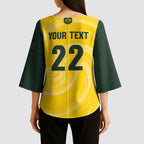 Australia Socceroos 2026 Custom Kimono Sleeve Blouse Golden Sporty Style