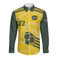 Australia Socceroos 2026 Custom Long Sleeve Button Shirt Golden Sporty Style